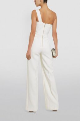 Roland Mouret Platano One-Shoulder Jumpsuit White