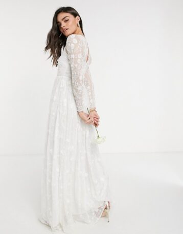 ASOS EDITION Ava all over embellished and embroidered wedding dress ...