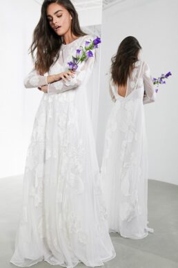 ASOS EDITION Olivia floral embroidered maxi wedding dress Ivory