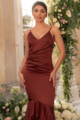 Chi Chi Clara Bridesmaid Dress Dark Orange