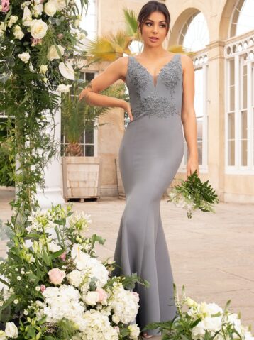 Chi Chi Lydia Mermaid Bridesmaid Dress Sage Green