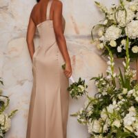 Chi Chi Tasha One Shoulder Bridesmaid Maxi Dress Champagne Gold myonewedding