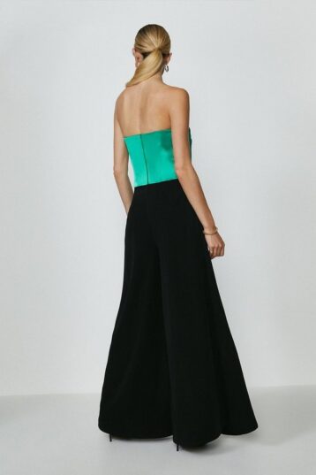Coast Detailed Strapless Corset Top, Emerald Green - Image 2