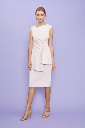 Coast Sleeveless Bow Front Shift Dress Light Pink Blush