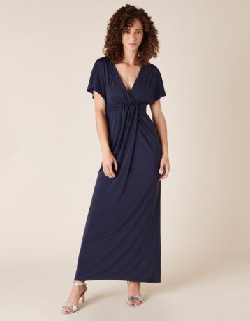 Monsoon Jessica slinky jersey maxi dress navy blue