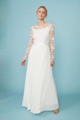 Coast Embroidered Long Sleeve Maxi Dress Ivory