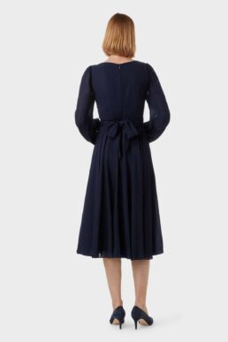 Hobbs Sadie Fit And Flare Dress Navy Blue