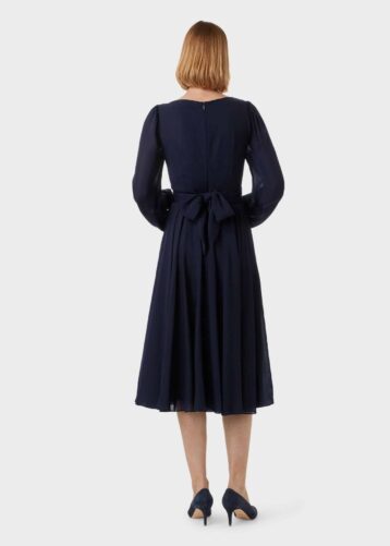 Hobbs Sadie Fit And Flare Dress Navy Blue