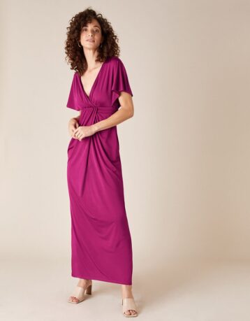 Monsoon Jessica slinky jersey maxi dress red pink