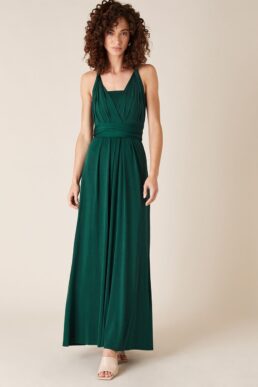 Monsoon Tallulah Multi Tie Bridesmaid Maxi Dress Green