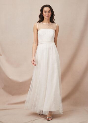 Phase Eight Genova Beaded Wedding Dress Ivory