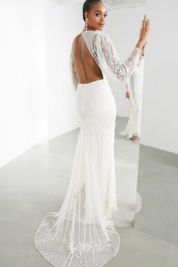 ASOS EDITION Lucy placement beaded wedding dress Ivory