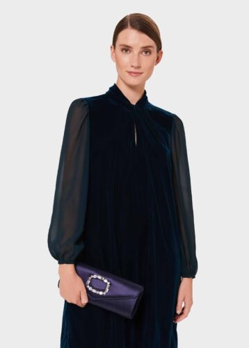 Hobbs Jewel Evie Clutch Navy Blue