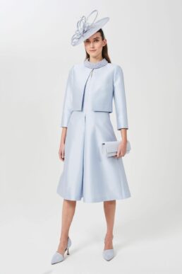 Hobbs Marcella Silk Wool Jacket Light Blue