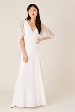 Monsoon Linda lace angel sleeve bridal dress ivory