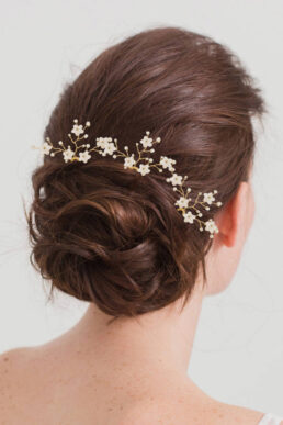Britten Flower Wedding Hair Pins, Gold