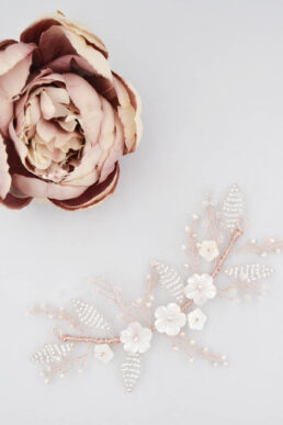 Britten Flower Wedding Hair Vine Rose Gold