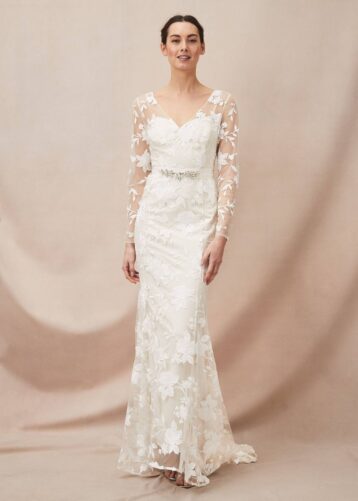 Phase Eight Saffron Lace Sleeve Wedding Dress Ivory
