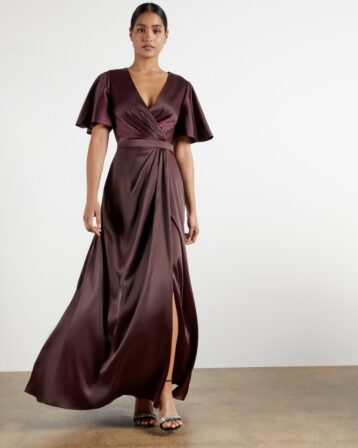 Ted Baker HEDII Short sleeve wrap maxi dress Deep Purple