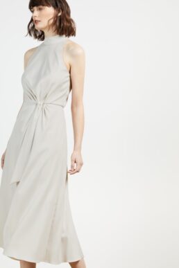 Ted Baker LELLY Halterneck occasion midi dress, Neutral
