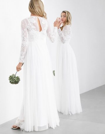ASOS EDITION Ayla embroidered bodice maxi wedding dress, Ivory - Image 2