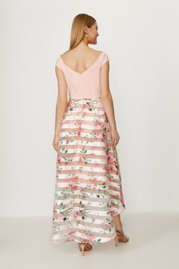 Coast Clipped Jaquard Stripe Dress, Pink/Blush/Multi - Image 2