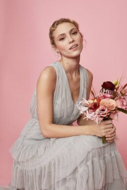 Coast Tulle Tiered Maxi Bridesmaid Dress Silver