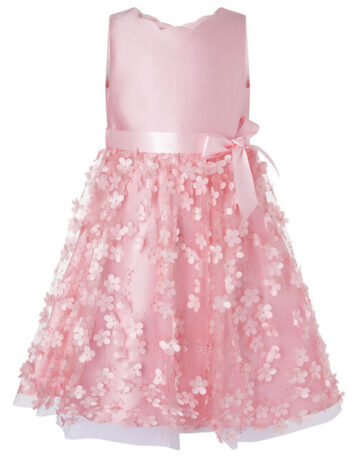 Monsoon Girls 3d flower dress pink