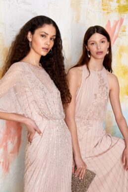 Monsoon Summer beaded floral maxi dress pink blush