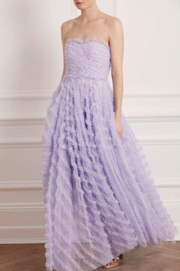 Needle & Thread Florence Gingham Corset Gown Lilac purple