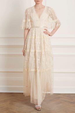 Needle & Thread Lottie Lace Gown Cream Ivory