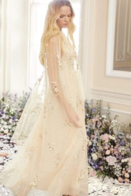 Needle & Thread Petunia Midaxi Cape Ivory Cream