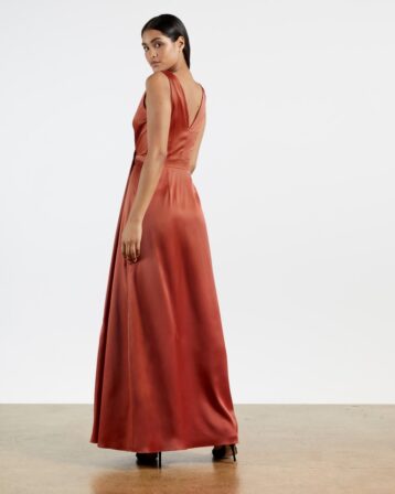 Ted Baker FLORRAA Sleeveless Wrap Maxi Dress, Dark Brown - Image 2
