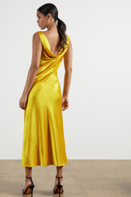 Ted Baker KINSEYY Cowl neck midi slip dress Bright Yellow