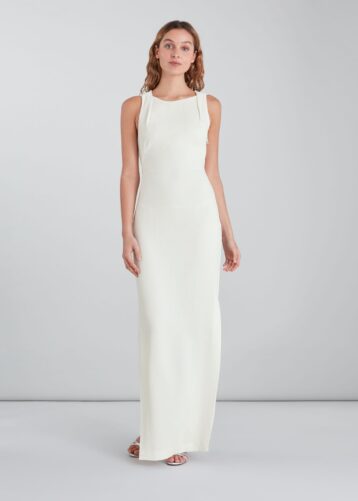 Whistles Tie Back Maxi Dress Ivory