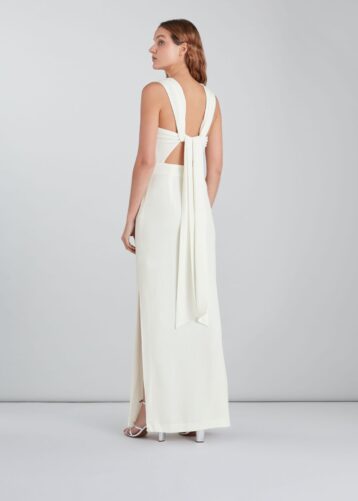 Whistles Tie Back Maxi Dress Ivory