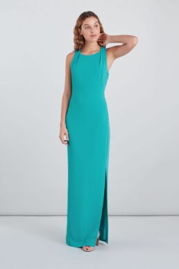 Whistles Tie Back Maxi Dress Turquoise Blue
