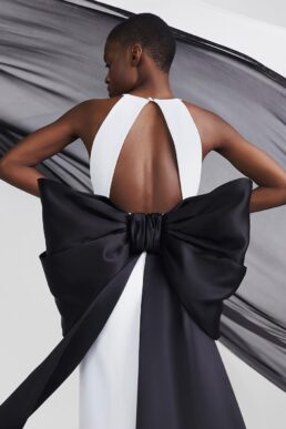 Rasario Bow-Detailed Gown White black
