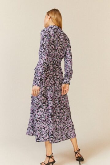 Coast Floral Printed Shirt Dress, Black/Purple - Image 2