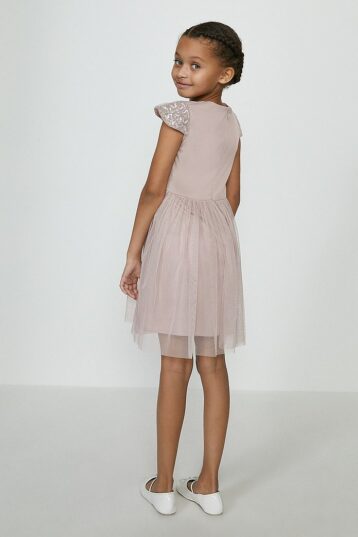 Coast Girls Sequin Bodice Bridesmaids Dress, Blush Pink - Image 2