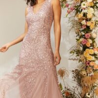 Coast Sequin Split Skirt Maxi Bridesmaid Dress Blush Light Pink
