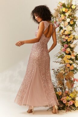 Coast Sequin Split Skirt Maxi Bridesmaid Dress Blush Light Pink