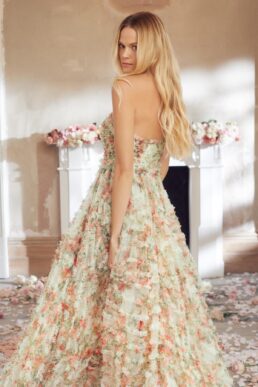 DANCING ROSES RUFFLE CORSET GOWN