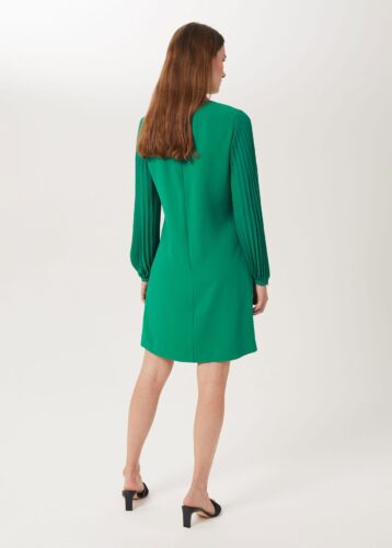 Hobbs Gretta Pop Over Shift Sleeve Dress Green