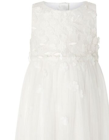 Monsoon Petunia 3d petal maxi dress ivory