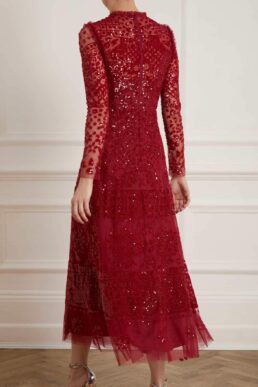 Needle & Thread Aurora Ballerina Dress Red