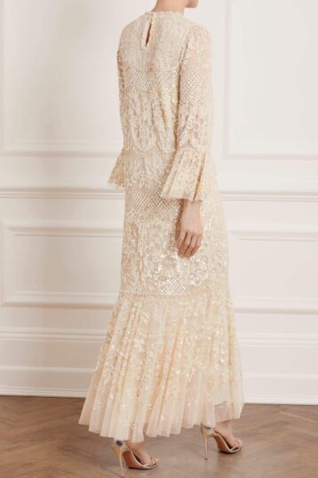 Needle & Thread Snowdrop Sequin Gown, Champagne/Cream - Image 2