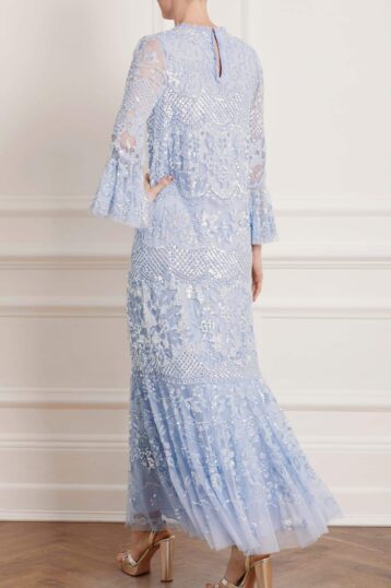 Needle & Thread Snowdrop Sequin Gown, Light Blue - Image 2