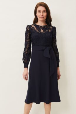 Phase Eight Akira Lace Dress Navy Blue