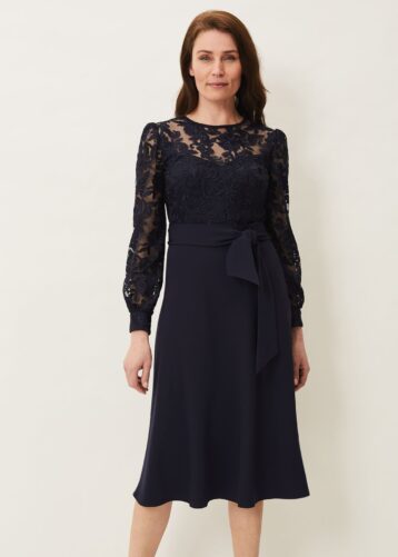 Phase Eight Akira Lace Dress Navy Blue